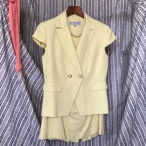 Yellow Tweed skirt suit